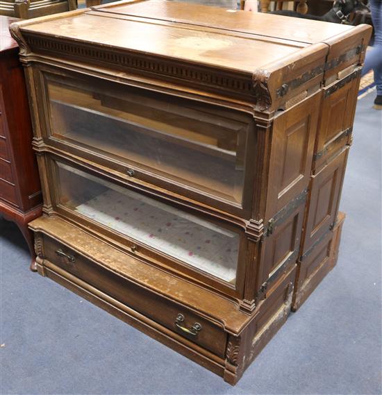 A pair of Globe Wernicke two section bookcases